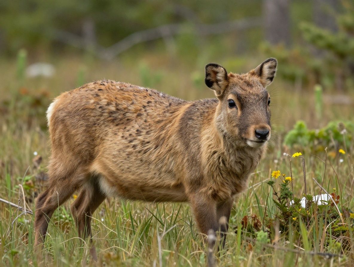 Henkilö istuu rauhallisesti metsässä kallion päällä katsellen maisemaa, aurinko laskee taka-alalla mäntymetsän yli